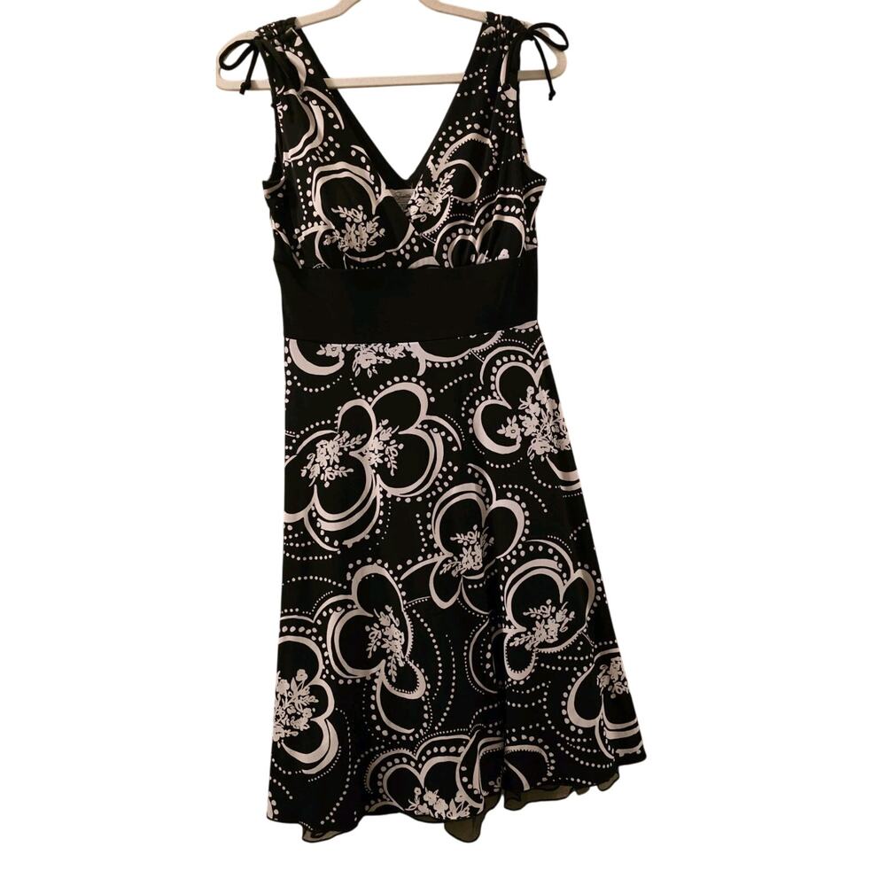 Vintage Speechless Babydoll Mini Dress Black White Deep V-Neck 2000's Y2k Size M